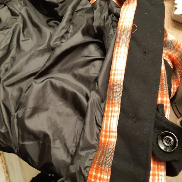 Paparazzi Wool Jacket Orange, White and Black Medium size - Picture 15 of 16